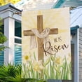 thumbnail image 4 of Easter Cross House Flag 28 x 40 Double Sided,Religious Cross He is Risen with Narcissus Yard Flags for Outdoor,Holiday Decorative House Flag,Seasonal Decor for Spring Farmhouse, 4 of 6