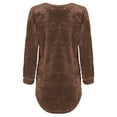 thumbnail image 6 of Sweaters For Women Crew Neck Plush Top Long Sleeve Thin Fashion Pullover Sweater Polyester Brown Size S-5Xl Oversized Sweaters For Women, 6 of 6