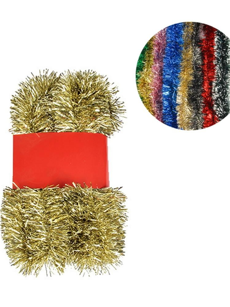 Lot Of 12  Garland Wire Tinsel Shiny Holiday Christmas Decoration 16 Feet Long 