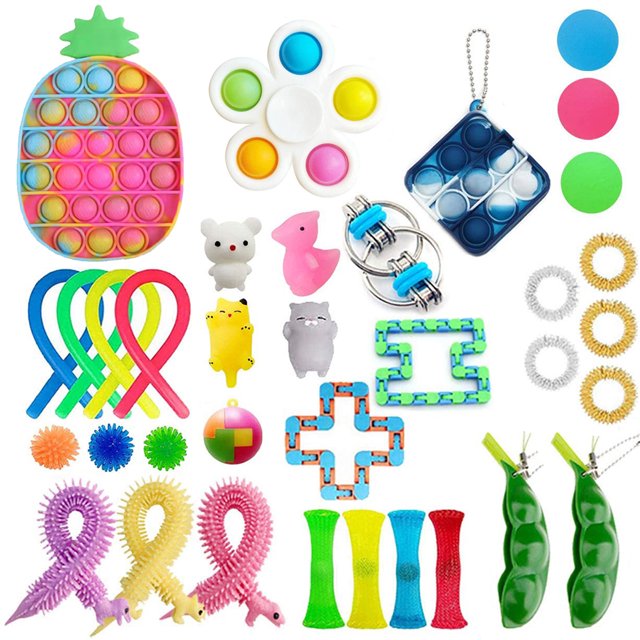 Gupgi 35Pcs Fidget Toy Set Sensory Fidget Pack Stress Relief Toys for Kid Adult