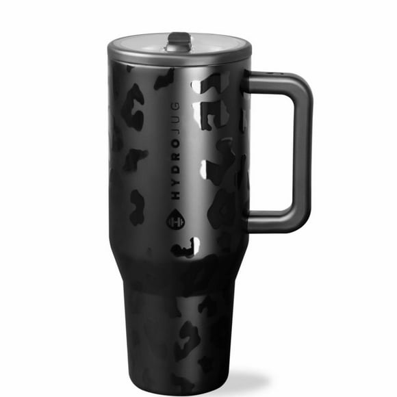 Hydro Jug 32oz Insulated Water Bottle with Handle & Leak-Proof Flip Lid – Travel Tumbler for Women(Leopard)