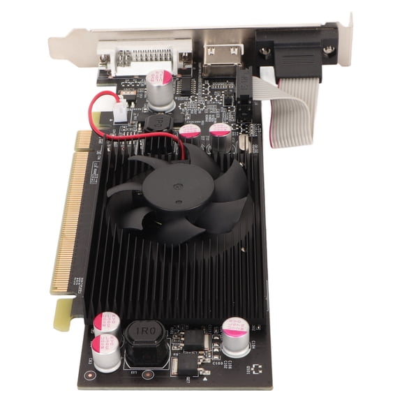 Tarjeta De Gráficos De Juegos, Estabilidad De Silencio Fácil Soporte De Instalación DVI VGA Tarjeta Gráfica GT210 1G DDR2 64bit Con Ventilador De Enfriamiento Para Multimedia