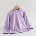 thumbnail image 6 of Cethrio Kids Girls Long Sleeve Tops, Fall Winter Soft Casual Half Turtleneck Thermal Undershirts Purple Size 3-16T, 6 of 6