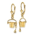 thumbnail image 2 of Auriga 14k Yellow Gold 3-D Beach Bucket with Shovel Dangle Earrings for Women(L- 27.2mm, W- 11.15mm), 2 of 6