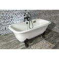 thumbnail image 2 of Aqua Eden VCTQ7D6732NL0 67" Cast Iron Rectangular Double Ended Clawfoot Tub (7" Faucet Drillings), White/Matte Black, 2 of 6