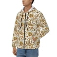 thumbnail image 3 of Wukai Indian Paisley Print Men's Zip-Up Hoodie,Fleece Full-Zip Hoodie for Men, Hooded Sweatshirt-3X-Large, 3 of 5