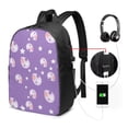thumbnail image 3 of YFYANG 17" Laptop Backpack, Purple Star Pattern Fashion Travel Work Backpack with USB and Headphone Cable Interface for Men and Women, 3 of 8