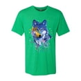 thumbnail image 2 of Wild Bobby, Wolf Painting Splatter Abstract Art Animal Lover Mens Premium Tri Blend T-Shirt, Envy, Small, 2 of 3