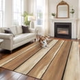 thumbnail image 3 of Brown Khaki Wooden 6'x9' Area Rug for Living Room, Vintage Farmhouse Retro Art Washable Non-Slip Floor Mat Rugs for Bedroom Dining Room, Indoor Large Carpet for Classroom, Nursery Rugs for Playroom, 3 of 9