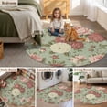 thumbnail image 5 of Spring Flower Round Area Rug 3.3Ft Washable Circle Rugs for Dining Room Table, Farmhouse Vintage Country Floral Plant Green Non-Slip Carpet Floor Mats Indoor Outdoor Carpet Runner Home Decor, 5 of 8