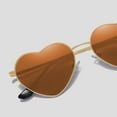thumbnail image 5 of Women's Stylish Heart-Shaped Polarized Sunglasses UV400 Protection- Gold Frame - Brown Lens, 5 of 7