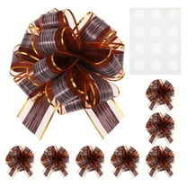 Uxcell 8 pack Bow for Gift Wrapping, 8.7" x 6.7" Wood Grain Ribbon Bows Brown