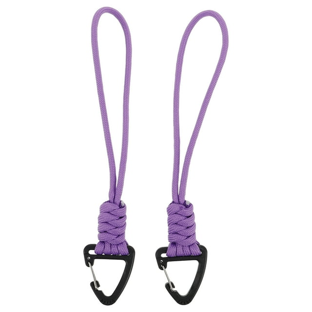 2 llaveros de paracord con mosquetón, llavero de supervivencia, hebilla triangular, para acampar al aire libre, senderismo, mochila y portabotellas
