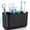Black, variant on Toothbrush and Toothpaste Holder Drainage for Bathroom Countertop with Adjustable Dividers, Large Toothpaste Caddy Organizer Storage Rustic Decor Set Anti-Slip for Shower,Family,Gray