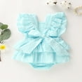 thumbnail image 4 of Newborn Infant Baby Girls Sleeveless Ruffle Romper Bodysuit Outfit Set, 4 of 4