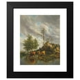 thumbnail image 2 of Thomas Sidney Cooper 12x14 Black Modern Framed Museum Art Print Titled - A Brook in the Meadows (1872), 2 of 5