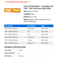 thumbnail image 2 of Front Left Side Marker - Compatible with 1980 - 1986 Ford Bronco Sport Utility 1981 1982 1983 1984 1985, 2 of 2