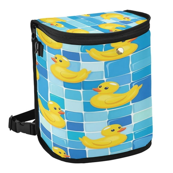 Qxltty Tile Yellow Duck Car Trash Can with Lid Vehicle Backseat Hanging Leak Proof Storage Bin