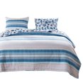 thumbnail image 2 of Orne 3 Piece King Quilt Set with Coastal Print, White and Blue- Saltoro Sherpi, 2 of 5