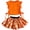Daisy Orange, variant on WIBACKER Girls Boho Clothes 1-9 Years Side Tie Ruffle Tops and Lavender Print Tutu Skirt Shorts 2 Piece Outfit Kids Girl Summer Outfits