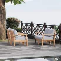 Modway Marina 4 Piece Outdoor Patio Teak Set in Natural Gray