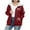 Red, variant on BXINGOHAI Plus Size Women's Casual Full Zip Up Sherpa Lined Hoodie Sweatshirt Jacket Coat Blue 3XL