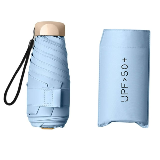 Mini sombrilla jinwen 2 en 1 plegable Azul claro Cubierta de lluvia compacta