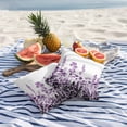 thumbnail image 3 of 2 Pack Outdoor Waterproof Throw Pillow Covers,Purple Gradient Flower Leaves on White Decorative Square Patio Pillowcases for Chair Couch Sofa 16x16in, 3 of 9