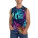 thumbnail image 1 of Fotbe Colorful Tropical Leaves Men's Camiseta sin Mangas Estampada para Hombres, Playera Casual para Gimnasio, Entrenamiento, Playa-Medium, 1 of 7