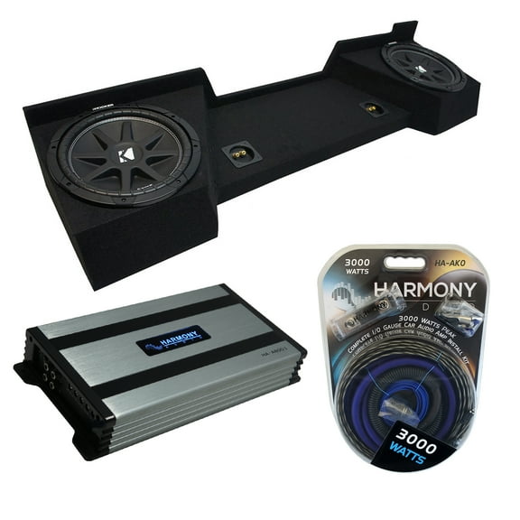 07-13 Chevy Silverado Ext Cab Kicker Comp C12 Dual 12" Sub Box HA-A800.1 Amp