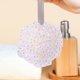 thumbnail image 5 of Puf de baño con lunares | Esponja de malla de doble capa | Estropajo de cuerpo de poliéster suave | Diseño de flores | Espuma abundante | Exfoliación suave | Colgable | 18cm x 18cm | 1 paquete, 5 of 6
