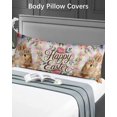 thumbnail image 4 of Easter Rabbit Eggs Body Pillow Case Cover - Microfiber Bed Throw Pillow Covers, Spring Flowers Leaves Pastoral Pink Laid Decorative Lumbar Pillow Cover with Envelope Closure for Sofa/Travel 20"x54", 4 of 6