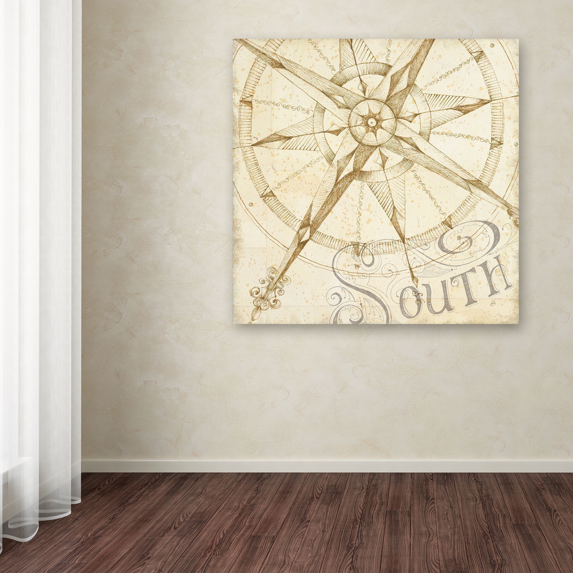 Trademark Fine Art "Coast to Coast Sepia II" Canvas Art by Daphne Brissonnet