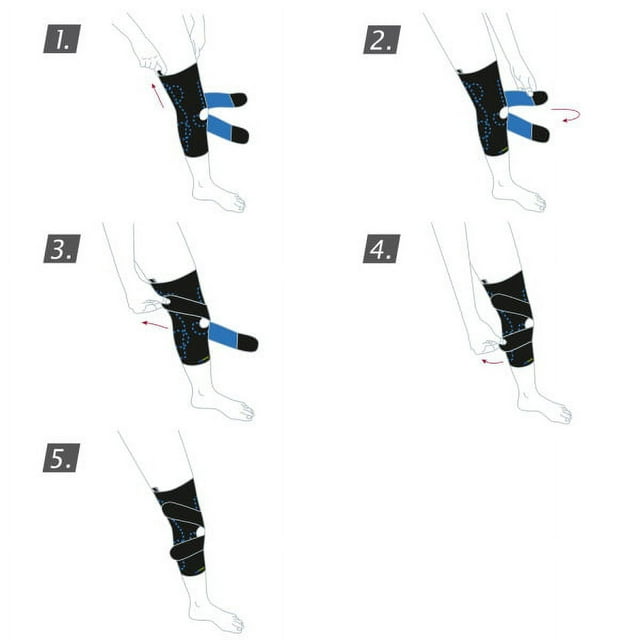 PF Kniebandage seitlich, J Buttress, Scharniere, Polster linkes Bein (schwarz) 2X-Large von ACT - Bild 3 von 5