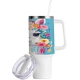 thumbnail image 2 of SKYSONIC 40 oz Alpaca Tumbler with Handle and Straw Lid, Insulated Cup Reusable Stainless Steel Water Bottle Travel Mug, 2 of 7