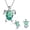 Green, variant on Women's Green Iridescent Faux Opal Turtle Jewelry Set - Silver-Tone Necklace & Earring Set