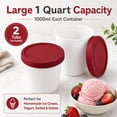 thumbnail image 2 of GlamourGarden Red Plastic with Lid Fruit Food Storage Container, 2 of 9