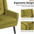 thumbnail image 4 of UIXE Accent Chairs Velvet Upholstered Armchair for Living Room Comfy Single Sofa Seats, Green, 4 of 7
