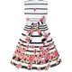 thumbnail image 3 of Vestido de Niña Negro a Rayas Rosa con Flores Vestido Veraniego 4-5, 3 of 6