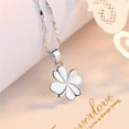 thumbnail image 3 of Sterling Silver Jewelry - 4 Leaf Clover Pendant Necklace - S999 Silver - Elegant Handcrafted for Women, 3 of 7