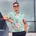 thumbnail image 5 of Salouo Vintage Floral for Men's Short Sleeve Polo Shirts,Polo Shirts for Men Performance Short Sleeve Golf Shirt Athletic Casual Collared T-Shirt-Large, 5 of 8