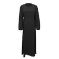 thumbnail image 4 of Elegant Long Sleeve Women'S Casual Dress With Belted Waist And Flowy Abaya Tunic Design Featuring Puff Sleeves, 4 of 5
