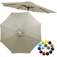thumbnail image 1 of 6.6ft/7.5ft/9ft/10ft Replacement Umbrella Cover, 6 Ribs 8 Ribs Outdoor Market Table Patio Umbrella Canopy Cover Replacement UV Protective Cloth(Cement Ash,10FT(6-Ribs)), 1 of 8