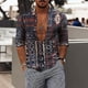 thumbnail image 2 of Camisa juvenil de manga larga delgada con solapa casual estampada de primavera y otoño para hombres Pompotops  oipoqjl25905, 2 of 9