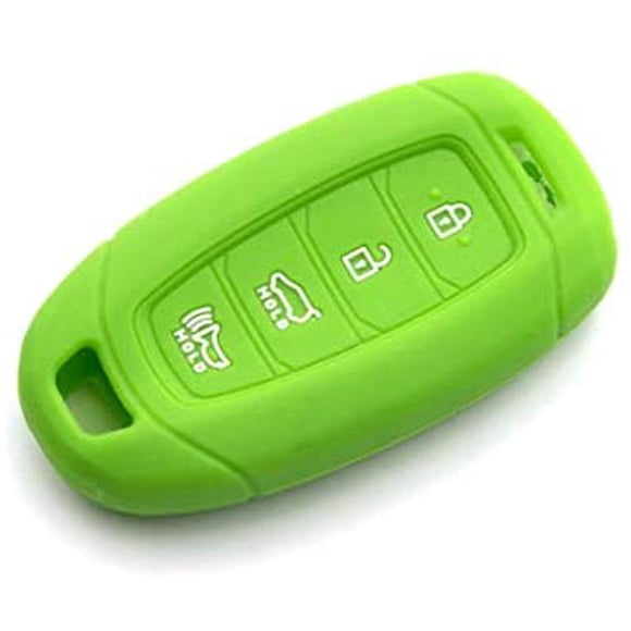 LIGHTKOREA 4 Button Silicone fob Remote Smart Key Case Protector Cover Accessories Compatible with Hyundai Vehicles