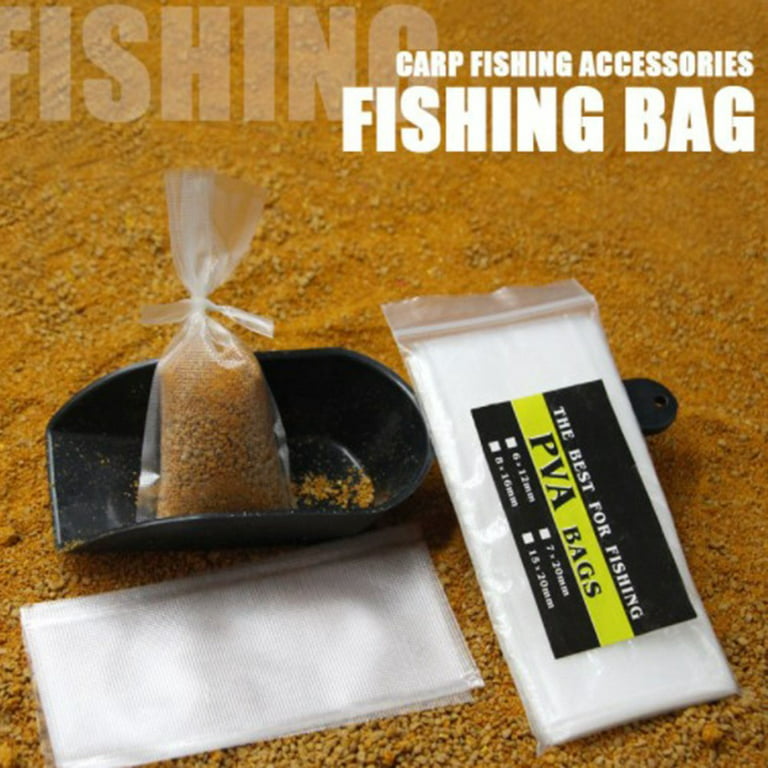 50Pcs Water Soluble PVA Fishing Bag for Carp Boilie Bait Bag Fishing Feeder  Bag 