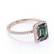 thumbnail image 3 of JeenMata Anillo de Compromiso Vintage de 1,75 Quilates con Halo Pavé de Alejandrita y Moissanita Creado en Laboratorio en Oro Rosa de 18 K sobre Plata, 3 of 4