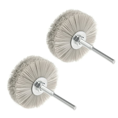

Nylon Wheel Brush 600 Grits Abrasive Grinding Head with 6mm Threaded Shank 2pcs