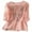 Z003-Pink, variant on Cotton Linen Tops for Women Summer Embroidered Boho Print 3/4 Sleeve Crewneck Shirts Dressy Casual Lightweight Relaxed Fit Tunics