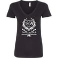 thumbnail image 3 of Inktastic Born in 1958 Limited Edition Women's V-Neck T-Shirt, 3 of 5